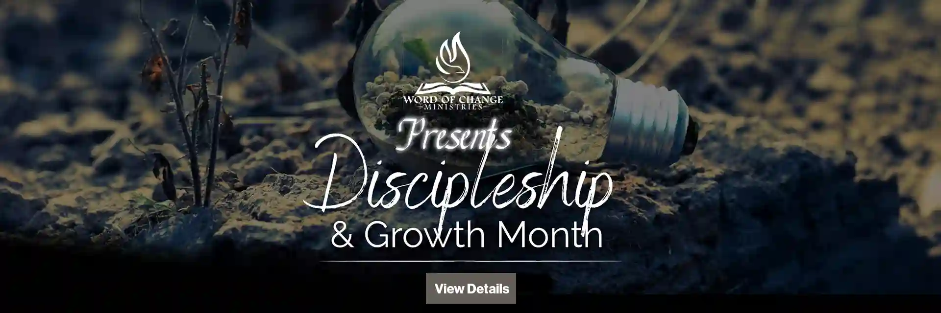 black background with a light bulb to advertise discipleship month. click for details